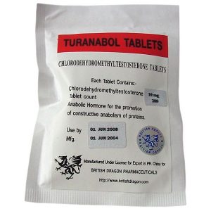Turanabol Comprimés British Dragon 200 comprimés [10mg/tab]