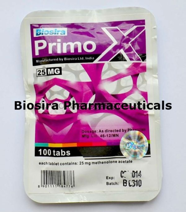Primox Biosira (Methenolone Acetaat) 100tabs (25mg/tab)